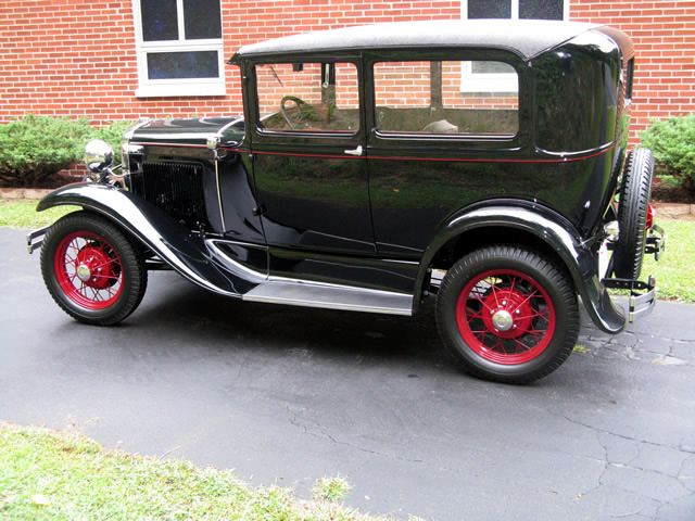 The 1930 Ford Model A Tudor being driven back to the owner's home in North